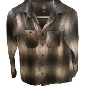 Wonder Nation Plaid Shirt in Black and Gray